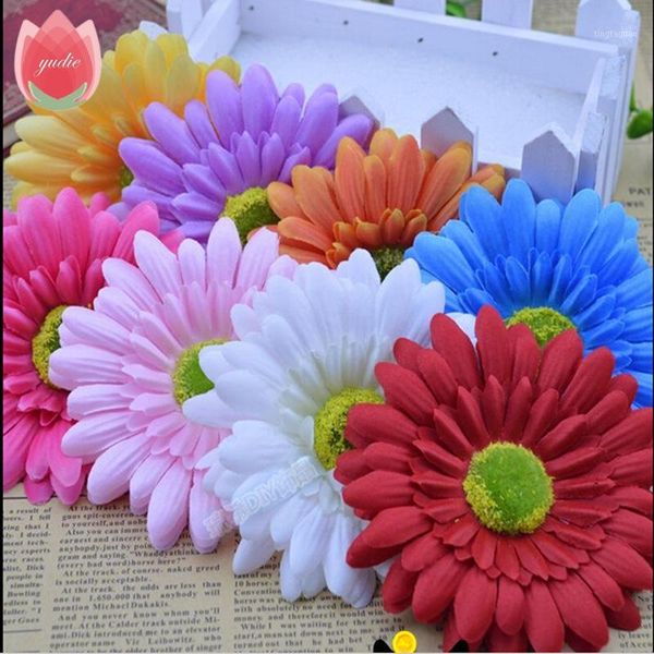 

decorative flowers & wreaths 5pcs large silk gerbera artificial head for wedding car decoration diy garland floristry fake flowers1