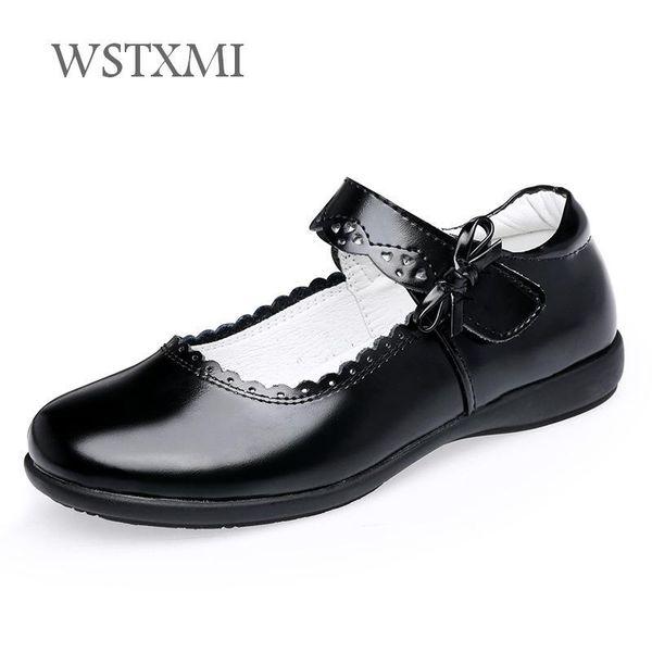 

flat shoes girls leather for kids black genuine school princess dress wedding oxford children cowhide etiquette, Black;grey