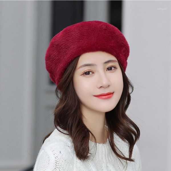 

winter simple berets women imitation soft and delicate hats casual solid color autumn hat female bonnet boina feminino1, Blue;gray