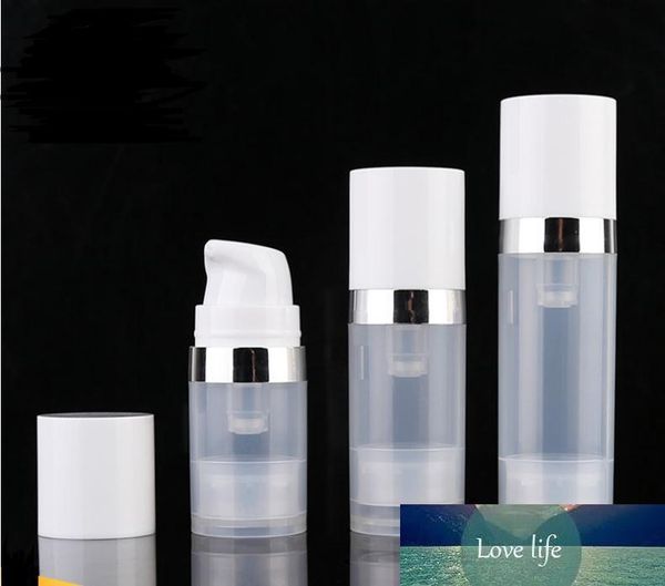 Bottiglie airless vuote da 5 ml e 10 ml Flacone trasparente per lozione con pompa per vuoto airless con confezione cosmetica Silver Line SN1306