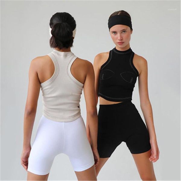 

sleeveless slim fit all-match black apricot crop t-shirt new autumn women tank trendy ribbed knitted fashion sexy, White