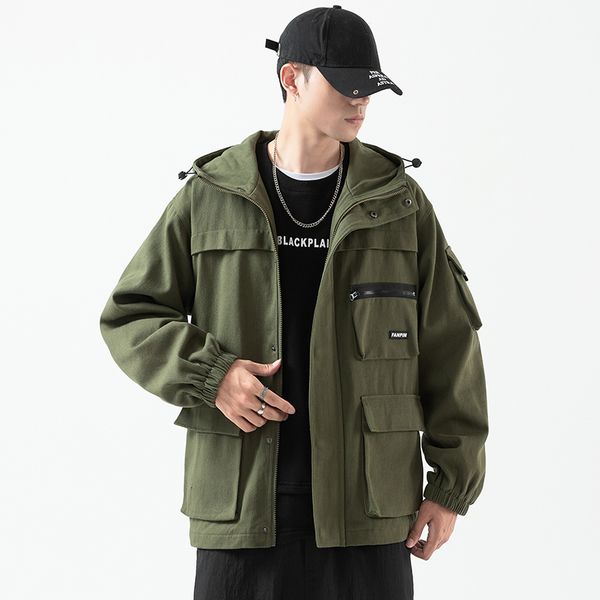 

2021 new brand clothing casual warm black hooded winter jackets men's parkas windbreakers coats pcg2