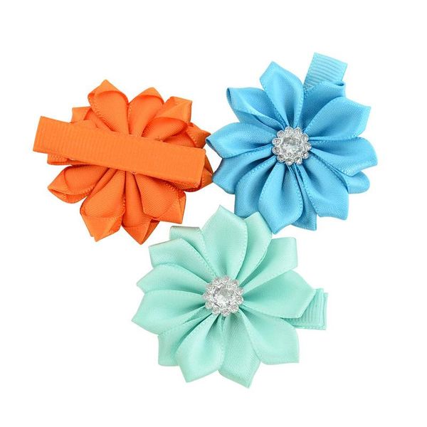 

2020 popular children polyester pointed weave belt floret twelve jiao er tong floral headdress all bag hairclip, Slivery;white