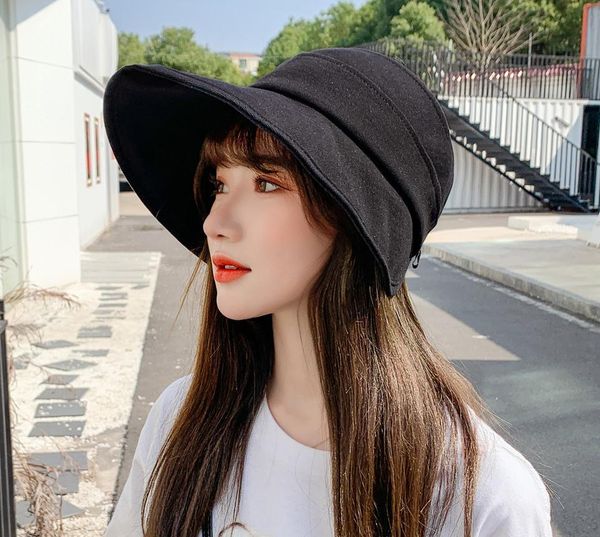 

cokk hat women sun protection foldable empty summer hats for women solid soft fashion sunhat outdoor sport cap beach hat swy bbywpn, Blue;gray