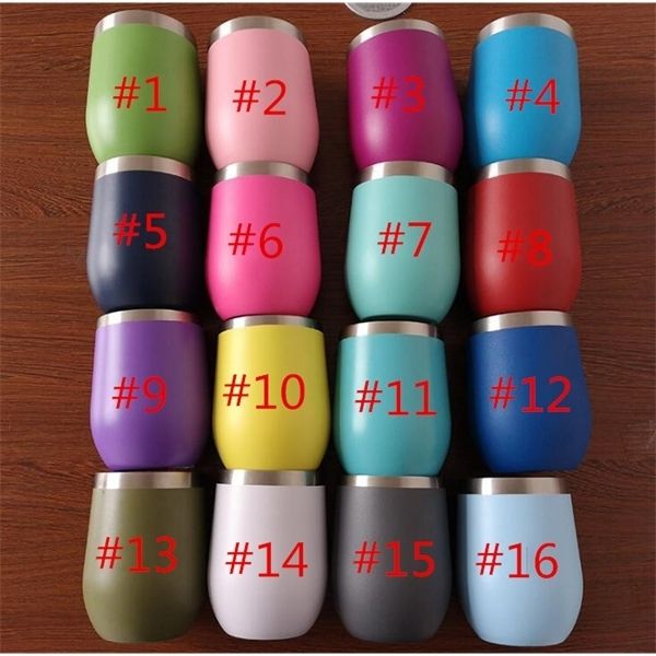 

12oz stainless steel egg cups champagne wine glass kids unbreakable vacuum insulated mug tumbler with lid a05