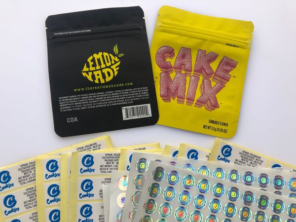 

3.5g желтого mix торт сумка и наклейка сумка ароматизаторы edibles печенье голограмма california упаковка этикетка майларового sqczo ppshop0