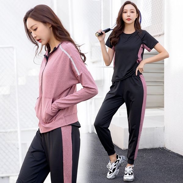

zwszx training large four-piece sportswear sportswearsize yoga suit four-piece set gym running spring clothes quick-drying breathable casual