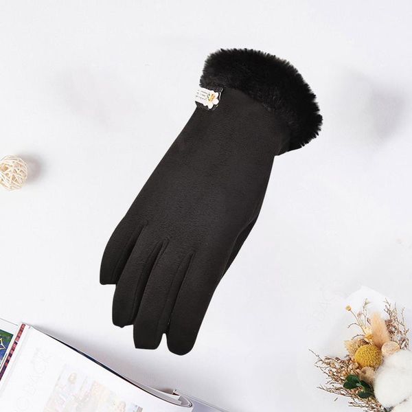 

2020 Women' Suede Gloves Warm Winter Women Gloves T-ouch Screen Pure Color Handschoen Windproof Winter Thicken Femininas #j2p1, Blue;gray