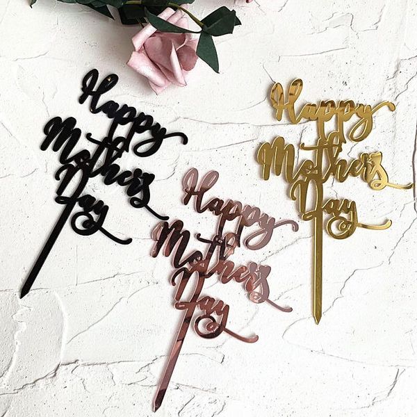 

new products bakery cake decoration mother's day happy mothers day acrylic cake decoration inserts