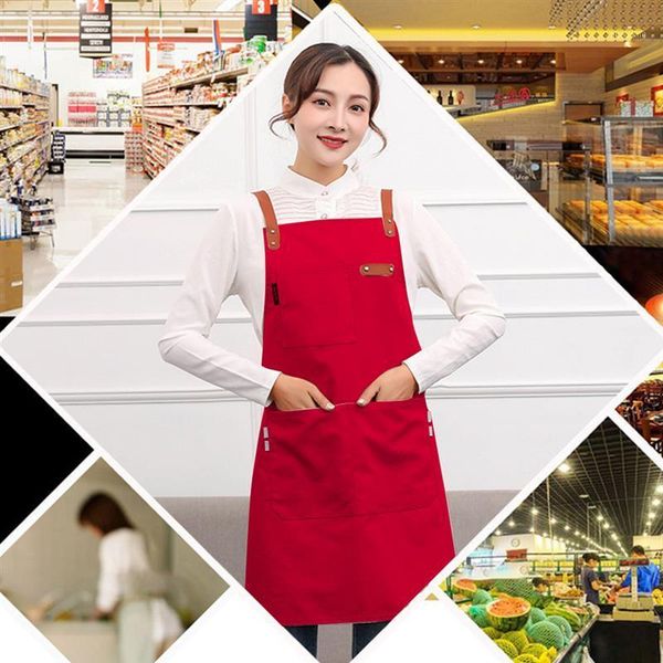 

kitchen apron creative multi-purpose restaurant apron barista cooking baking dress with pocket1