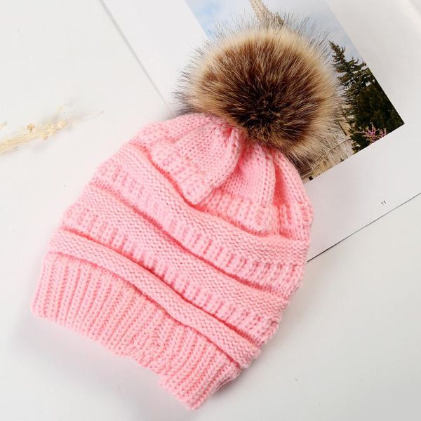 

взрослые fur pom шапочки модные шапки зима вязаная престижное кабель громоздкая череп caps досуг шапочки 12colors ljja3101, Blue;gray