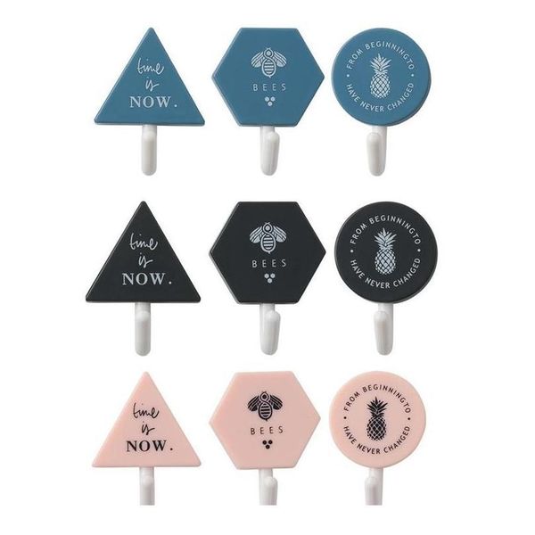 

three-piece set sticky hook modern simplicity nordic hook wall paste sticky hook shape small object hanger type wmtmrc