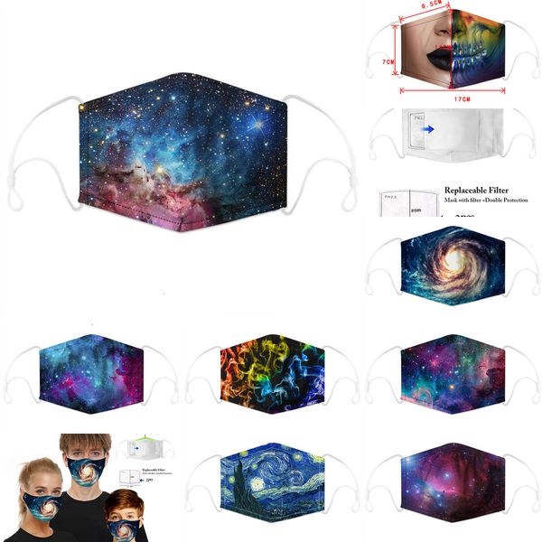 

reusable starry digital print cotton washable breathable dustproof anti smog pm2.5 protective masks  5 n0hw9