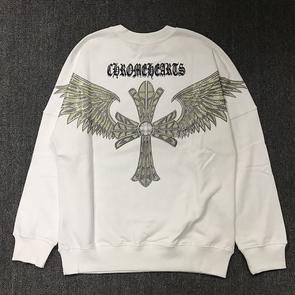 

crisin 2020 осень зима новых горячих дрель крылья напечатаны круглые шеи куртка ch мужские и женские повседневные свитер, White