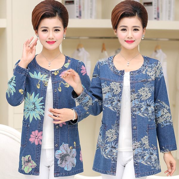 

women long sleeve cotton jacket jeans coats plus size ladies at74, Black;brown