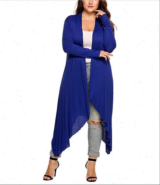 

women cardigan jacket plus size autumn open stitch solid draped lady large long large sweater big oversized xl 5xl, White;black