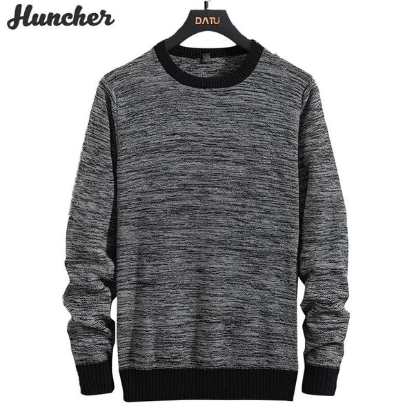 

men's sweaters huncher mens knitted sweater male 2021 winter fleece casual pullover jumper men business style black for, White;black