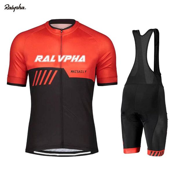 

ralvpha summer men cycling suits bib shorts mountain bike uniform bicycle clothing triathlon cycling kit ropa de ciclismo set, Black;blue