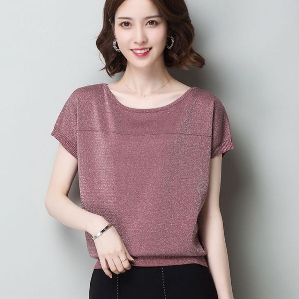 

большой свободный топ лето новый летучая мышь top silkt- silkbright шелка шею половина рукав рубашки трикотажные лед шелк короткий рукав фут, White