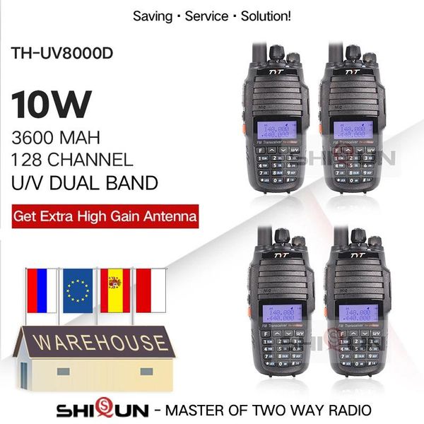 

walkie talkie tyt th-uv8000d 10 km dual band vhf uhf 10w radio comunicador 3600mah cross-band function