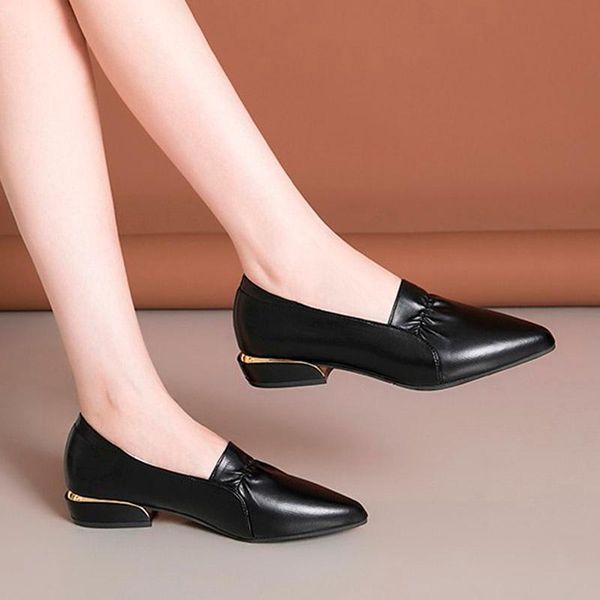 

spring autumn low heels office lady shoes pointed toe basic pumps dress shoes black boat red slip on zapatos mujer 8690g