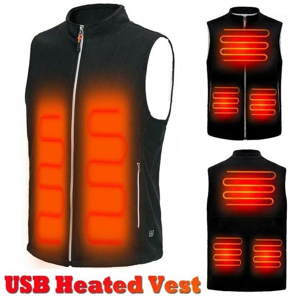 

5 heating areas men autumn winter warm electric thermal cloth waistcoat fish hiking outdoor usb infrared heating vest jacket1, Black;white