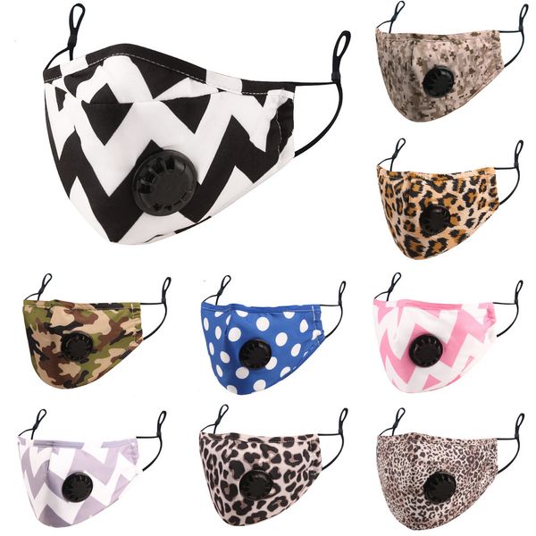 

dhl shipping breathable cotton mask with breathing valve protective face masks outdoor washable reusable mouth cover 8 s o8o1r, Black