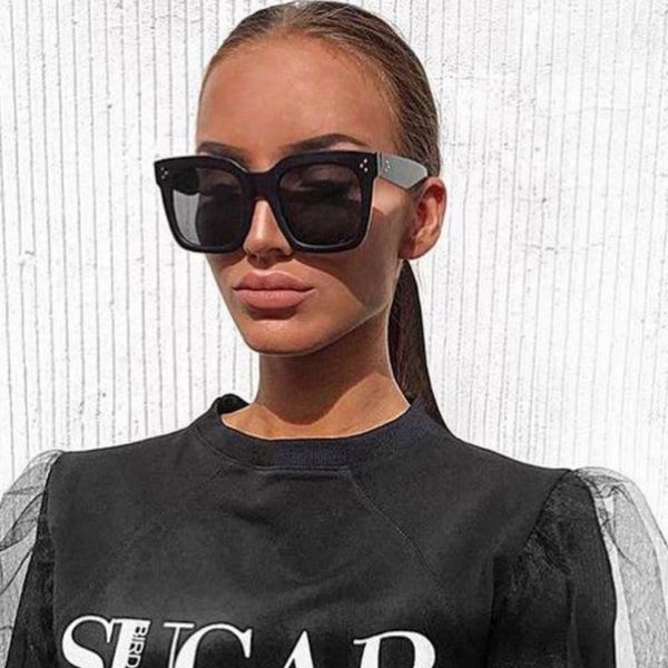 

женщины lunette femme 2020 квадратные негабаритные солнцезащитные очки uv400 okulary przeciws oneczne, White;black