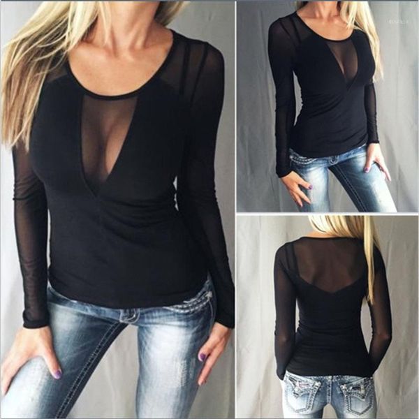 

black mesh womens transparent punk club streetwear spring slim t shirt tees summer see through blusa clubwear1, White