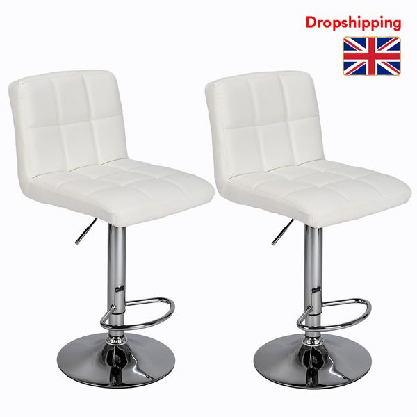 

stock in uk swivel stool with back square rotation bar stool adjustable plastic arch feet white dropshipping