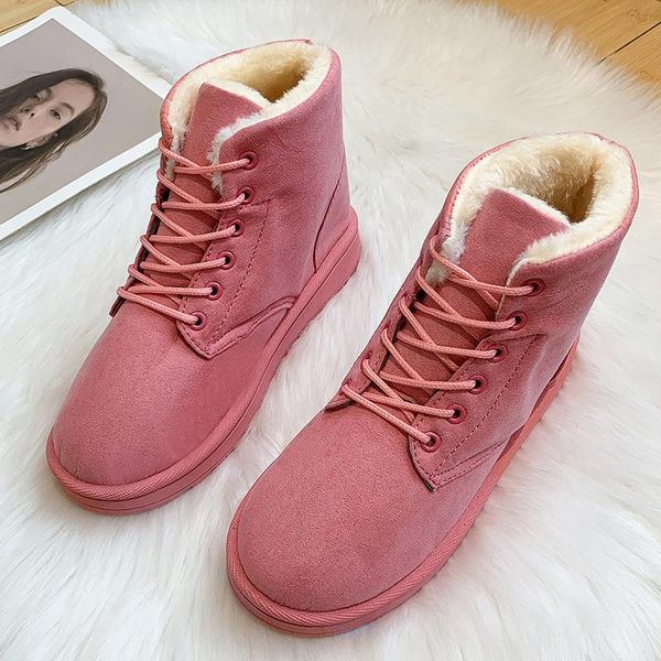 

women snow boots fashion new winter warm fur ankle boots for women winter shoes botas mujer q66, Black