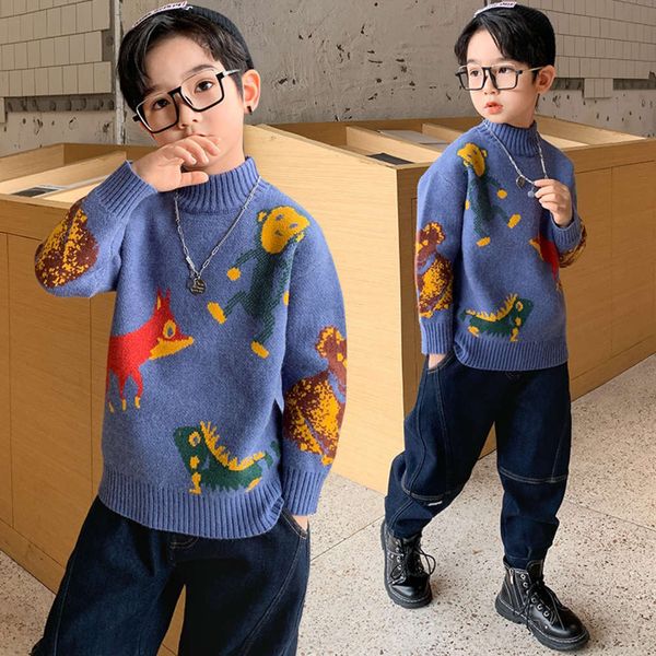

autumn and winter cartoon sweater children's new pullover, Blue
