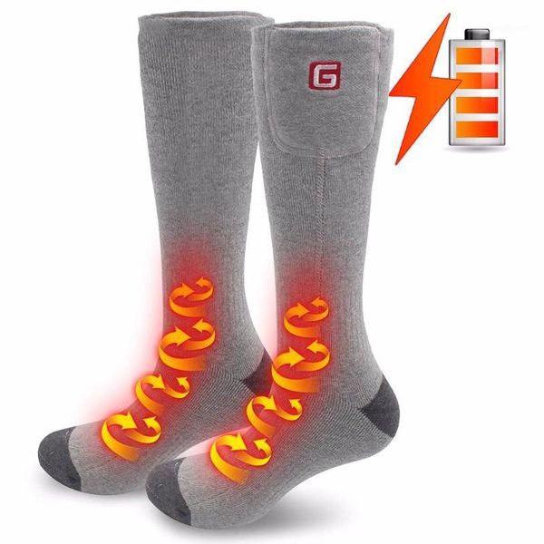 

winter sports socks 2.4v new year gift heat knee high stockings battery heating foot warming cotton electric heated socks1, Black