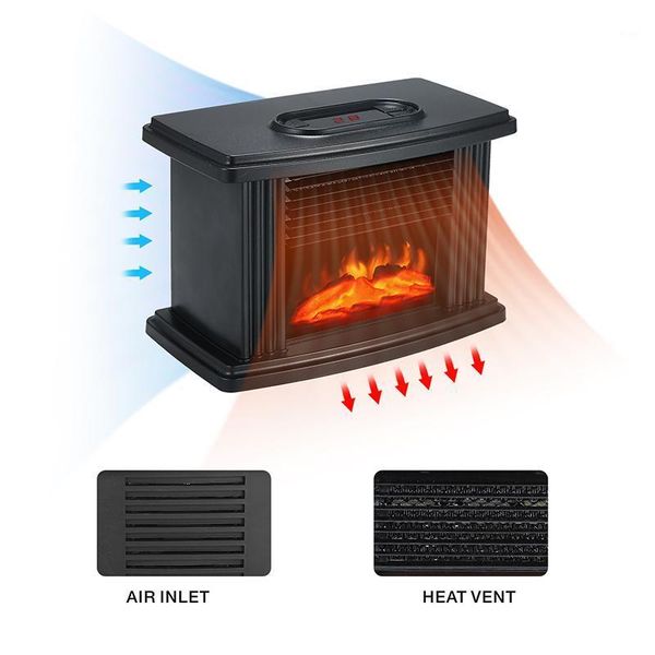

1000w electric fireplace heater remote control portable mantelpiece warmer simulation flame heating for room office1