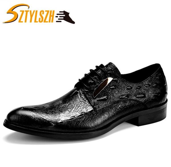 

luxury italian men formal wedding black lace up oxford genuine leather crocodile print party business male dress wine red shoes