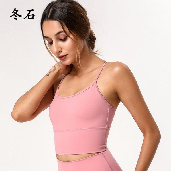 

soft nylon workout fitness crop built in bra women padded running yoga longline sports push up training gym tank kg-537, White;black