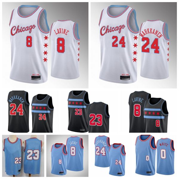 

chicagomen kids lauri markkanen zach lavine coby white 2020/21 swingman cityyouth basketball jersey black edition s-2xl, Black;red