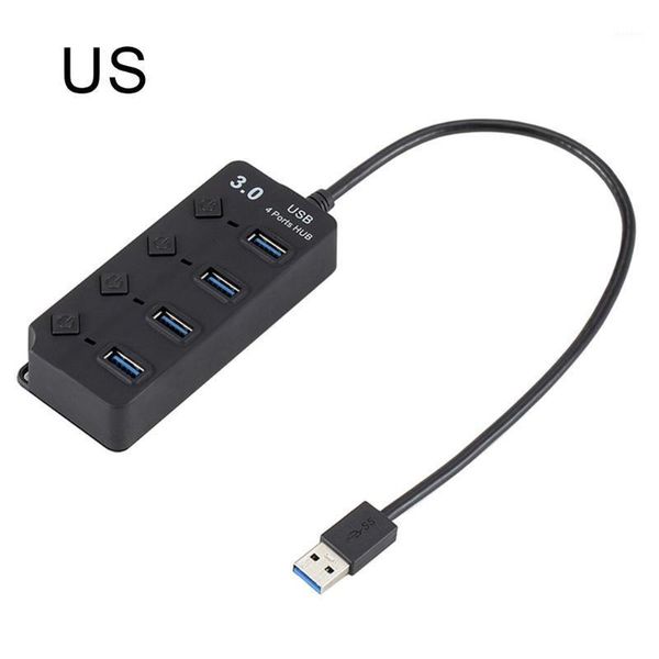 

4 port usb 3.0 hub 5gbps high speed on/off switches ac power adapter for pc durable multi ports switches1