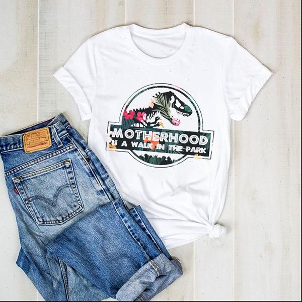 

women lady mom dinosaur flower mama mothers day graphic t ladies clothes tee female tshirt womens shirt clothing t shirt, White