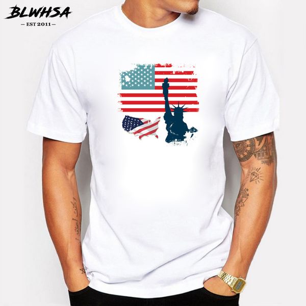 

sport blwhsa brand clothing men t-shirt many styles usa national flag design shortsleeved o-neck casual cotton fit tee plus size