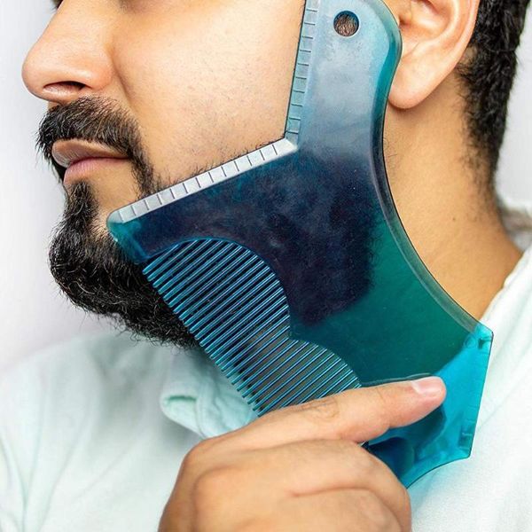 

мужчины борода shaping styling шаблон comb прозрачные мужские бороды combs красоты инструмент для волос борода обрезка шаблоны tsetwmk topsc, Silver