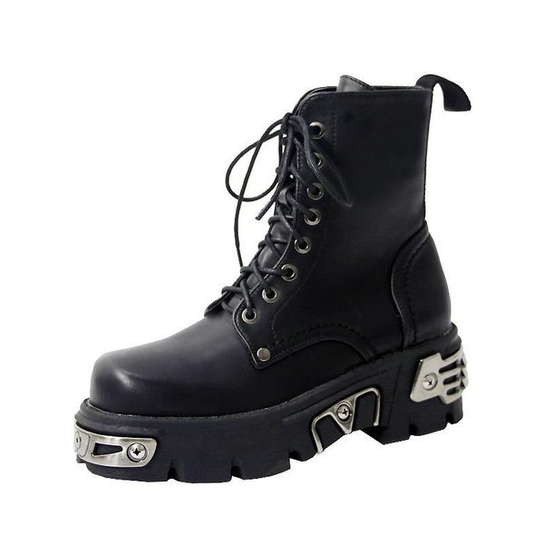 

autumn and winter bottomed motorcycle boots woeurope and america short mart lady shoes -40, Black
