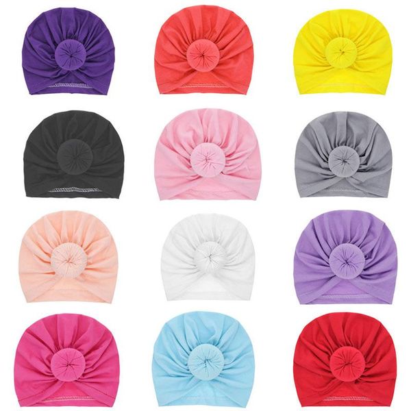 

caps & hats infant baby turban hat printed flower born soft skin-friendly headwrap cotton spandex cute girls headbands headpiece, Yellow