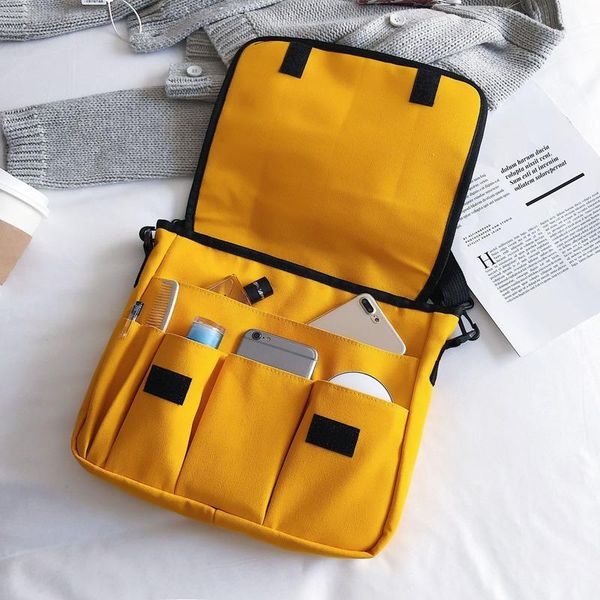 

shoulder bags canvas women's single large bag college students' school simple versatile messenger satchels