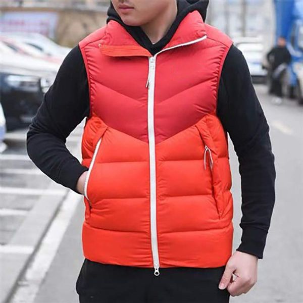 

mens vest designer jacket winter jacket men's winter thick vest men's sleeveless jacket slim-fit stand-up collar stand-up collar m, Black;white