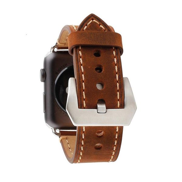 

leather strap for watch band 44mm 40mm 42mm 38mm accessories watchband belt correas bracelet watch series 3 4 5 6 sqcvpi