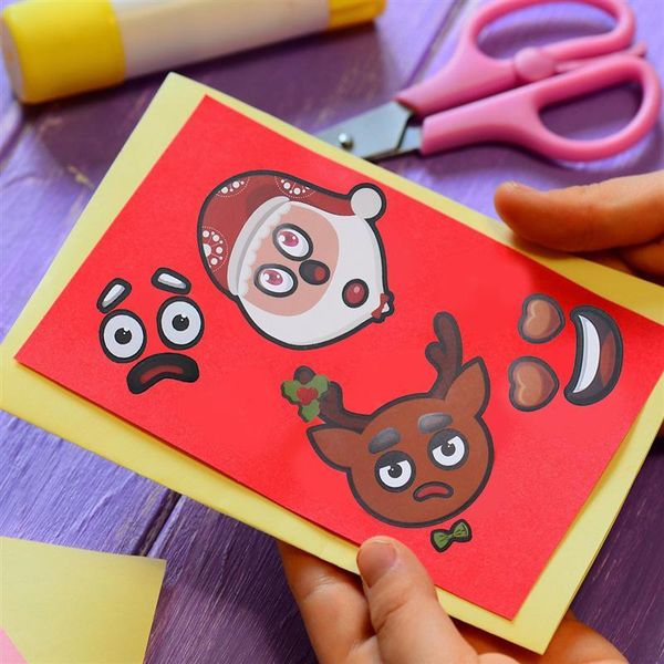 

24 листов рождественский подарок декоративные наклейки многоразовые таблички рождественские головоломки наклейки фестиваль декоративные накл