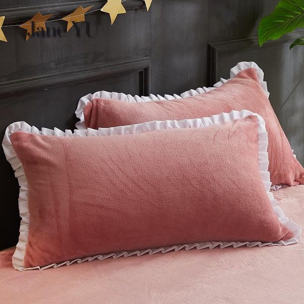 

pillow case jane yu winter flannel pillowcase coral pile thick and warm single person double, one pair