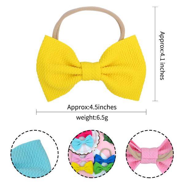 

20pcs/lot elastic bright solid colors headband handmade boutique hair rope turban bow for baby girls hair band headwear accessoy q wmtcdb