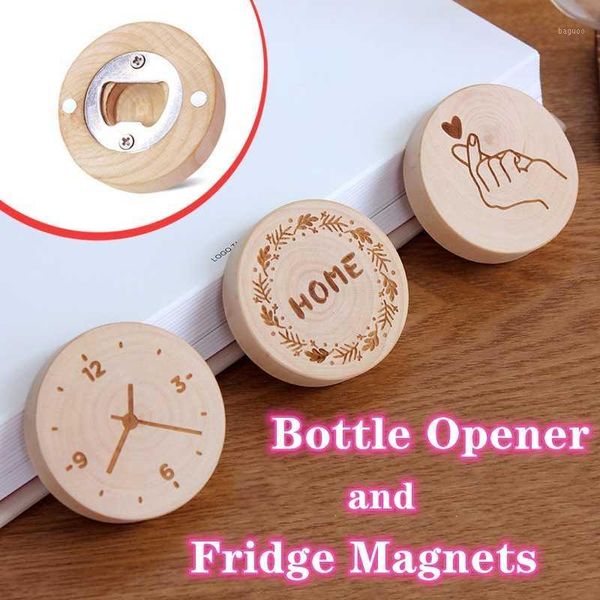 

12pc personalized custom souvenir fridge magnets for kids birthday party favors wedding gifts for guests wood beer bottle opener1
